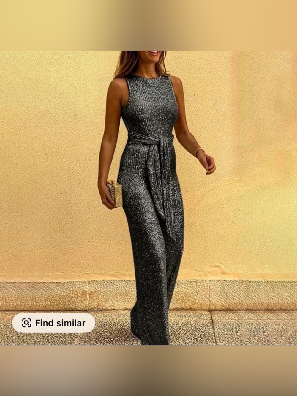 🪩 Chic Me Sexy Sequin Sleeveless Jumpsuit with Self-Tie Waist 🪩